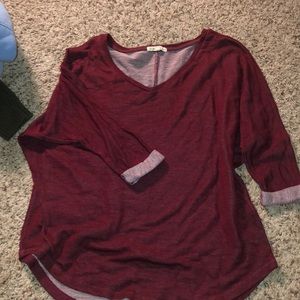 maroon 3/4th sleeve top